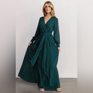 NEW Baltic Born forest green wrap maxi dress